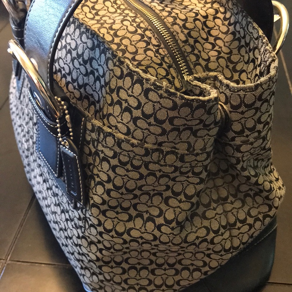 Authentic Coach Large Black Monogram Shoulder Bag - image 4